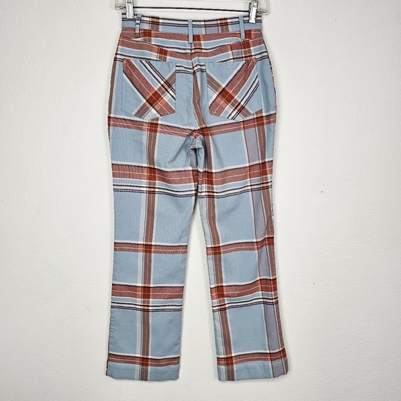 Urban Outfitters Preppy Plaid Pants Stretch Sz 4  70s 80s Hippie Festival - Picture 5 of 11